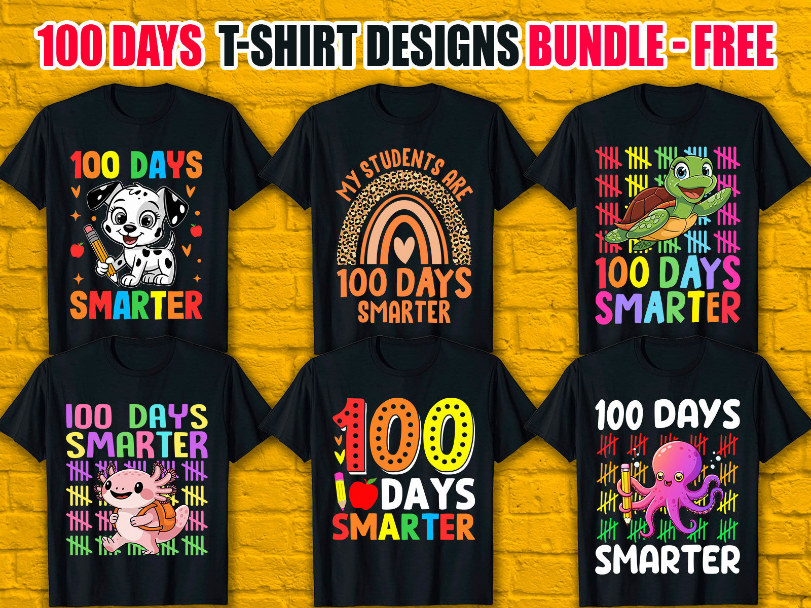 100 Days Smarter T-Shirt Designs Bundle V.3