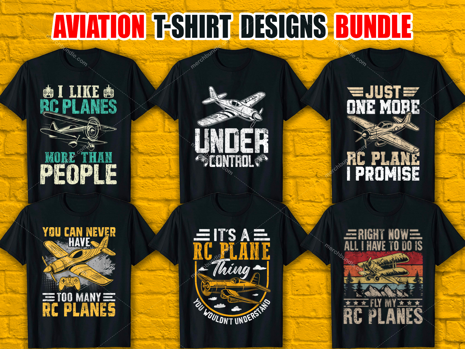 Aviation T-Shirt Designs Bundle V.3