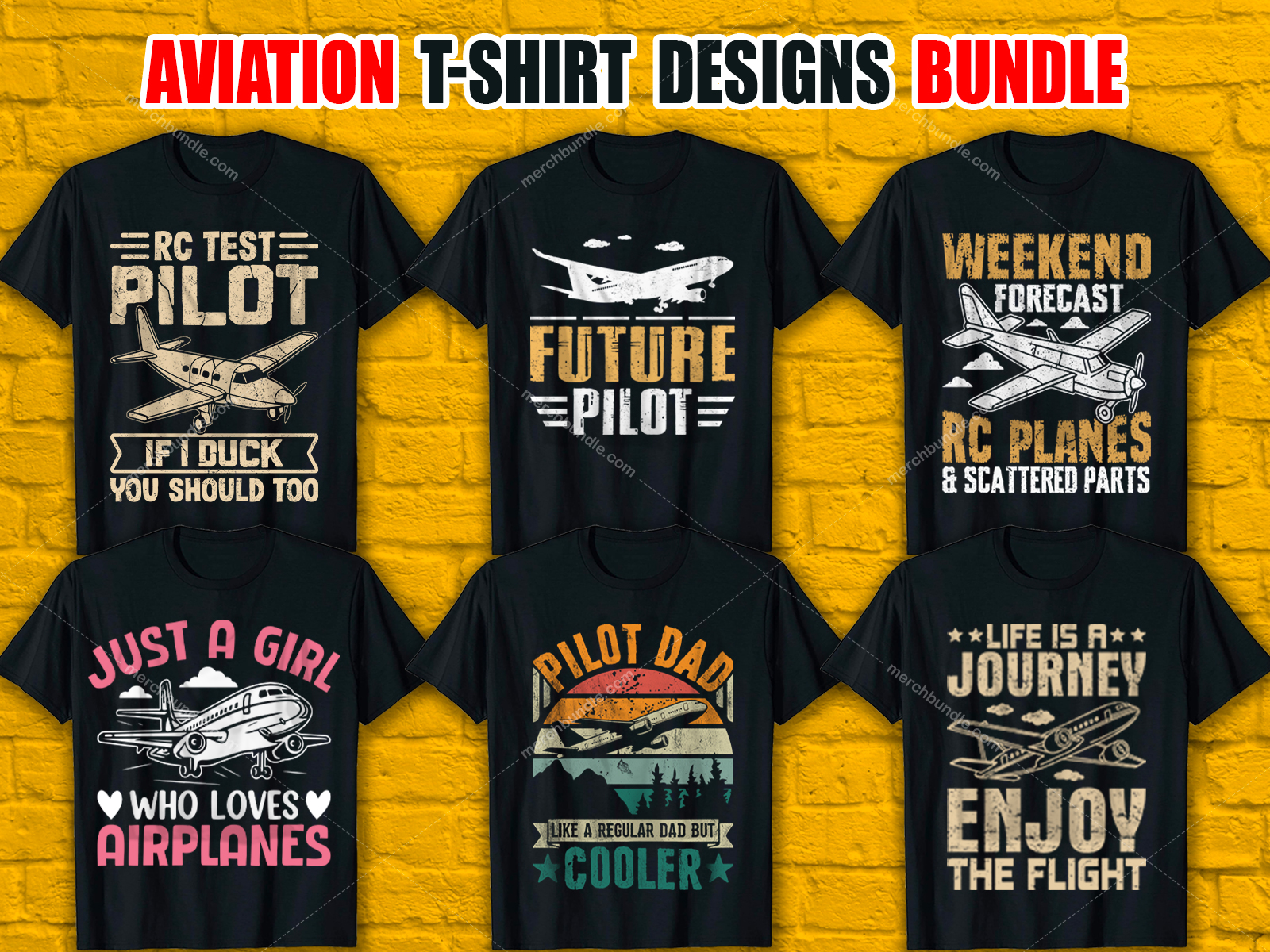 Aviation T-Shirt Designs Bundle V.3