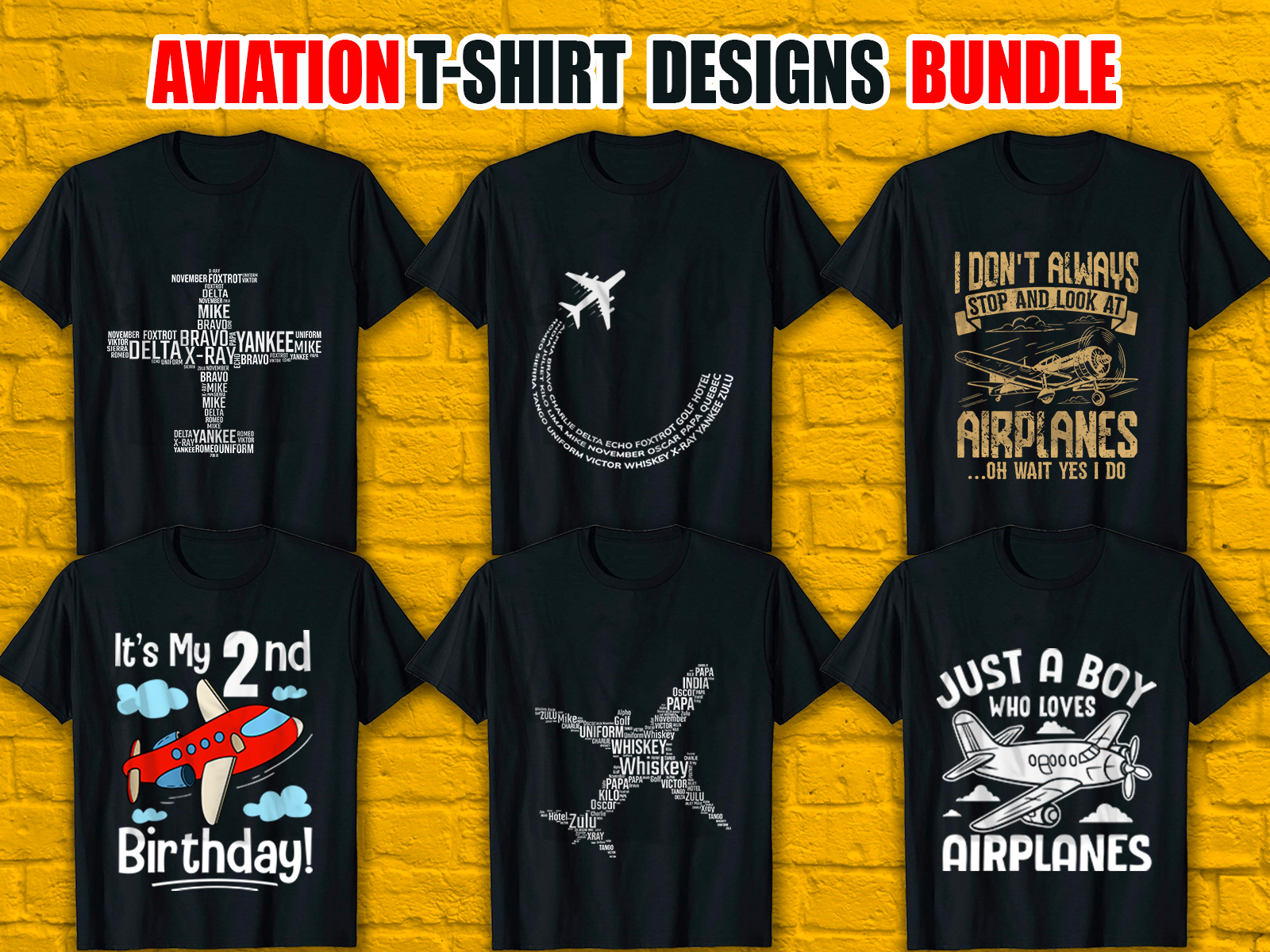 Aviation T-Shirt Designs Bundle V.3