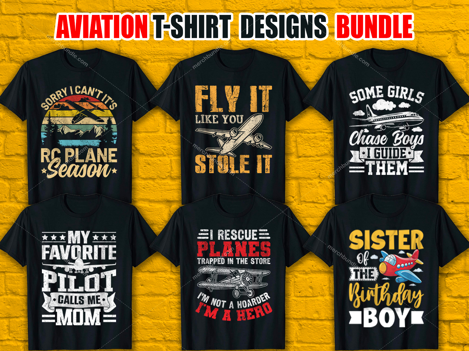 Aviation T-Shirt Designs Bundle V.3