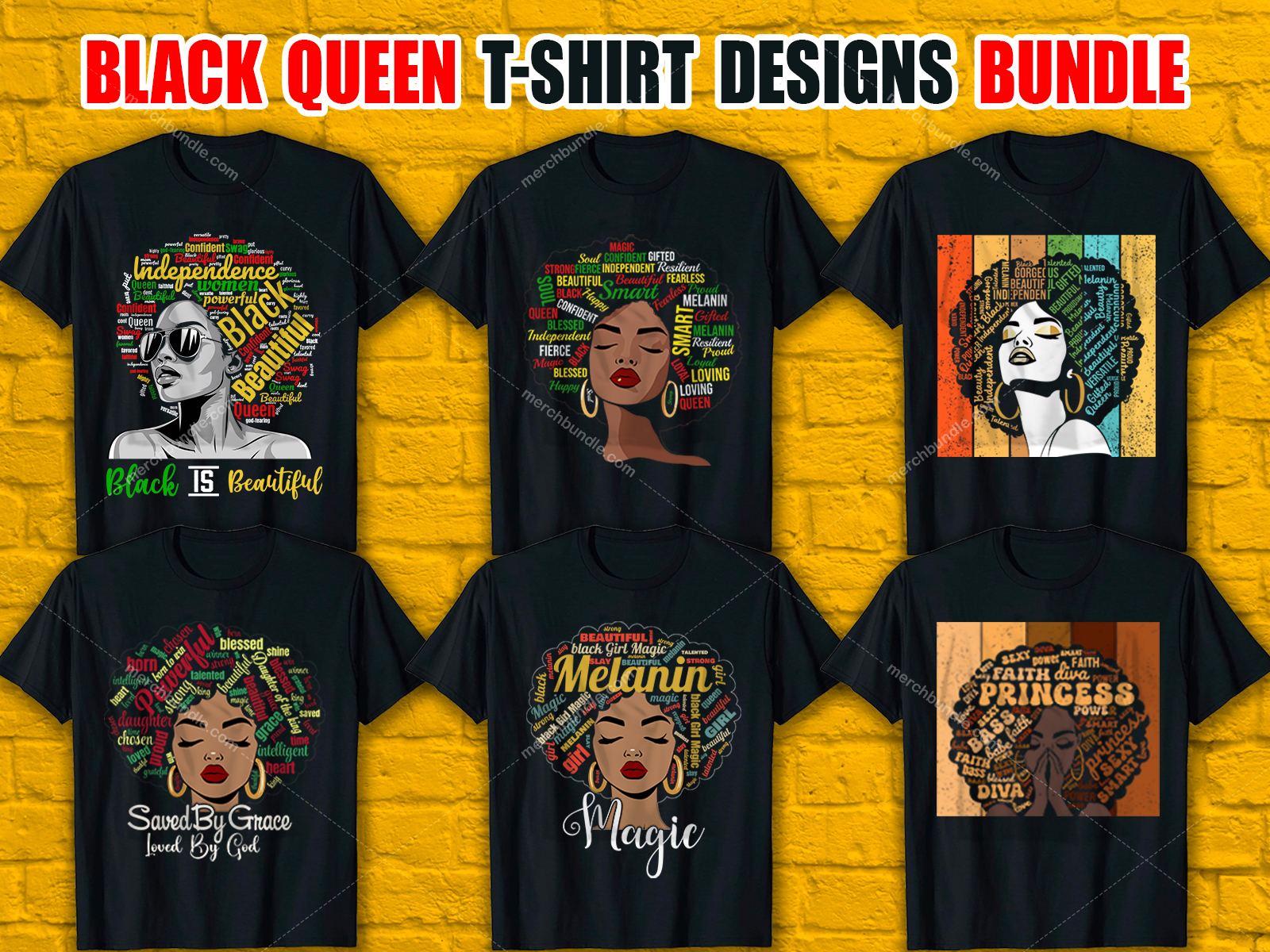 Black Queen T-Shirt Designs Bundle V.1