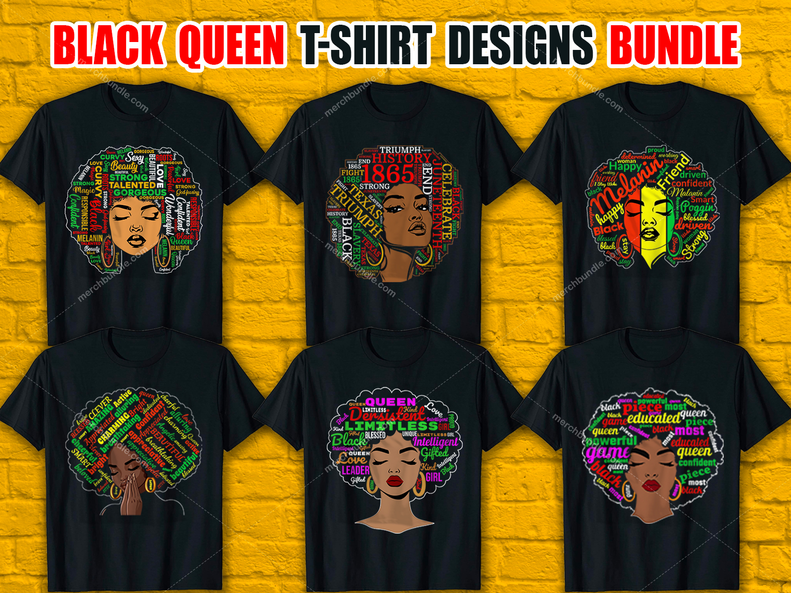 Black Queen T-Shirt Designs Bundle V.1