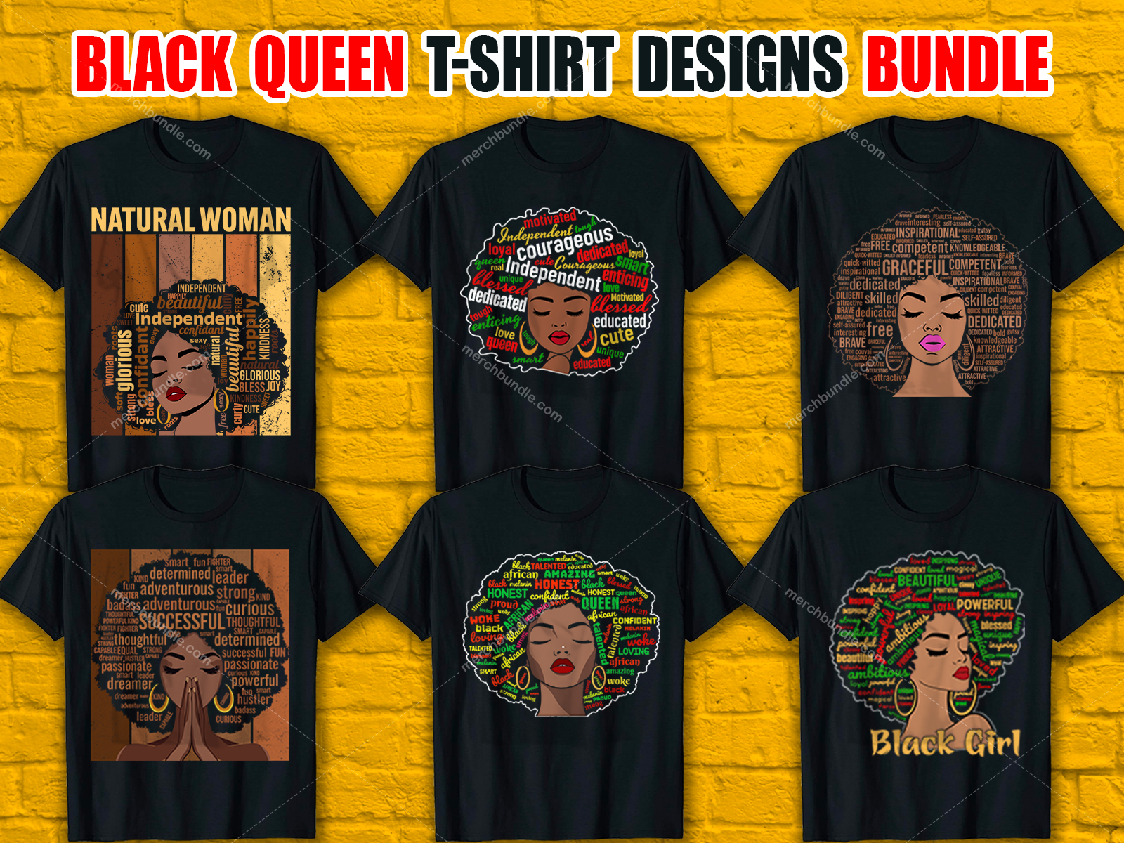 Black Queen T-Shirt Designs Bundle V.1