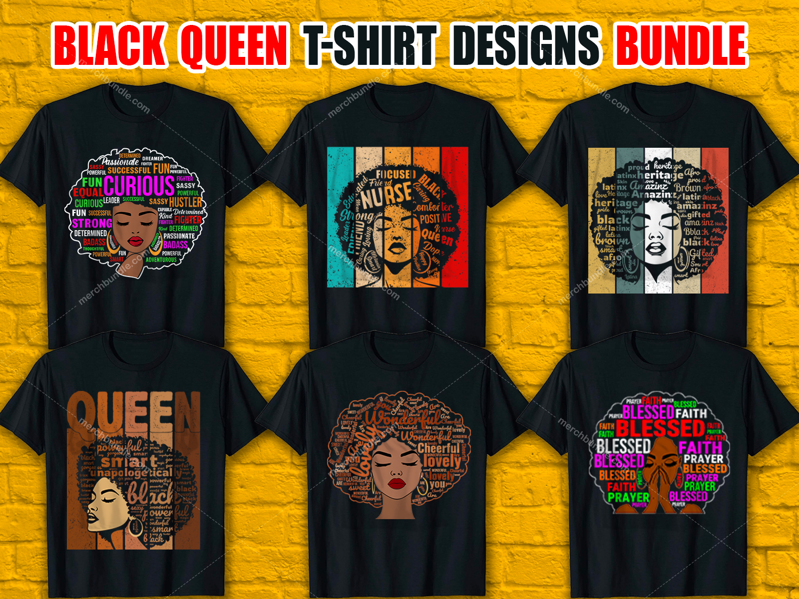 Black Queen T-Shirt Designs Bundle V.1