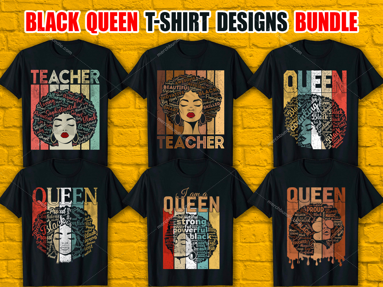 Black Queen T-Shirt Designs Bundle V.1