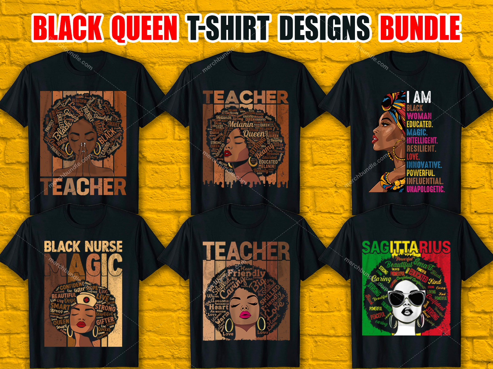 Black Queen T-Shirt Designs Bundle V.2