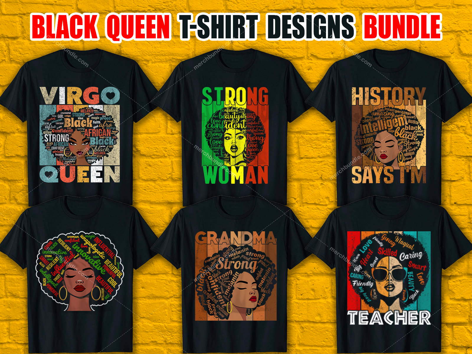 Black Queen T-Shirt Designs Bundle V.2