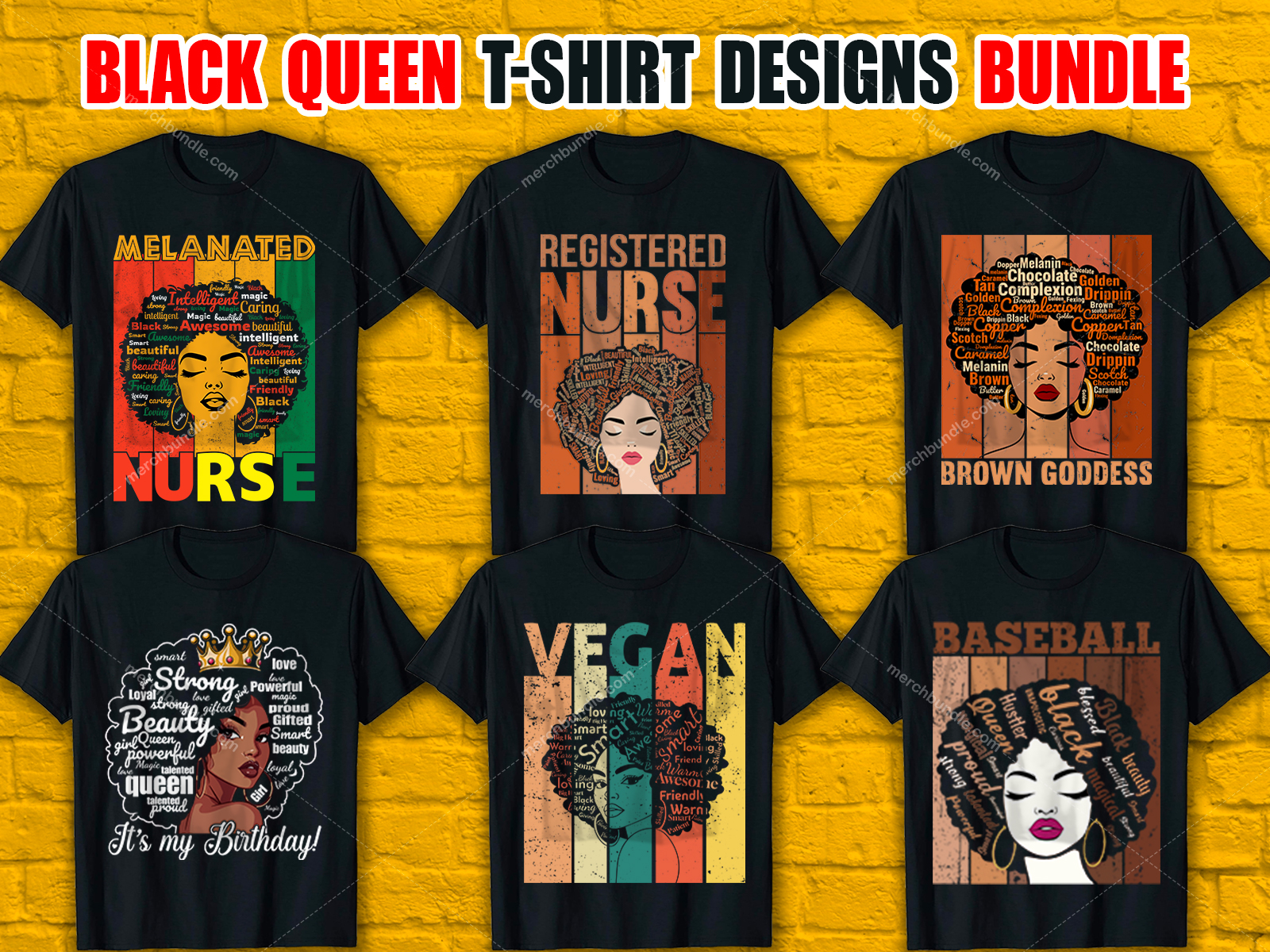 Black Queen T-Shirt Designs Bundle V.2