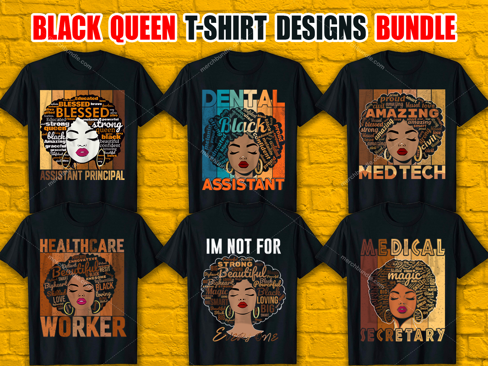 Black Queen T-Shirt Designs Bundle V.2