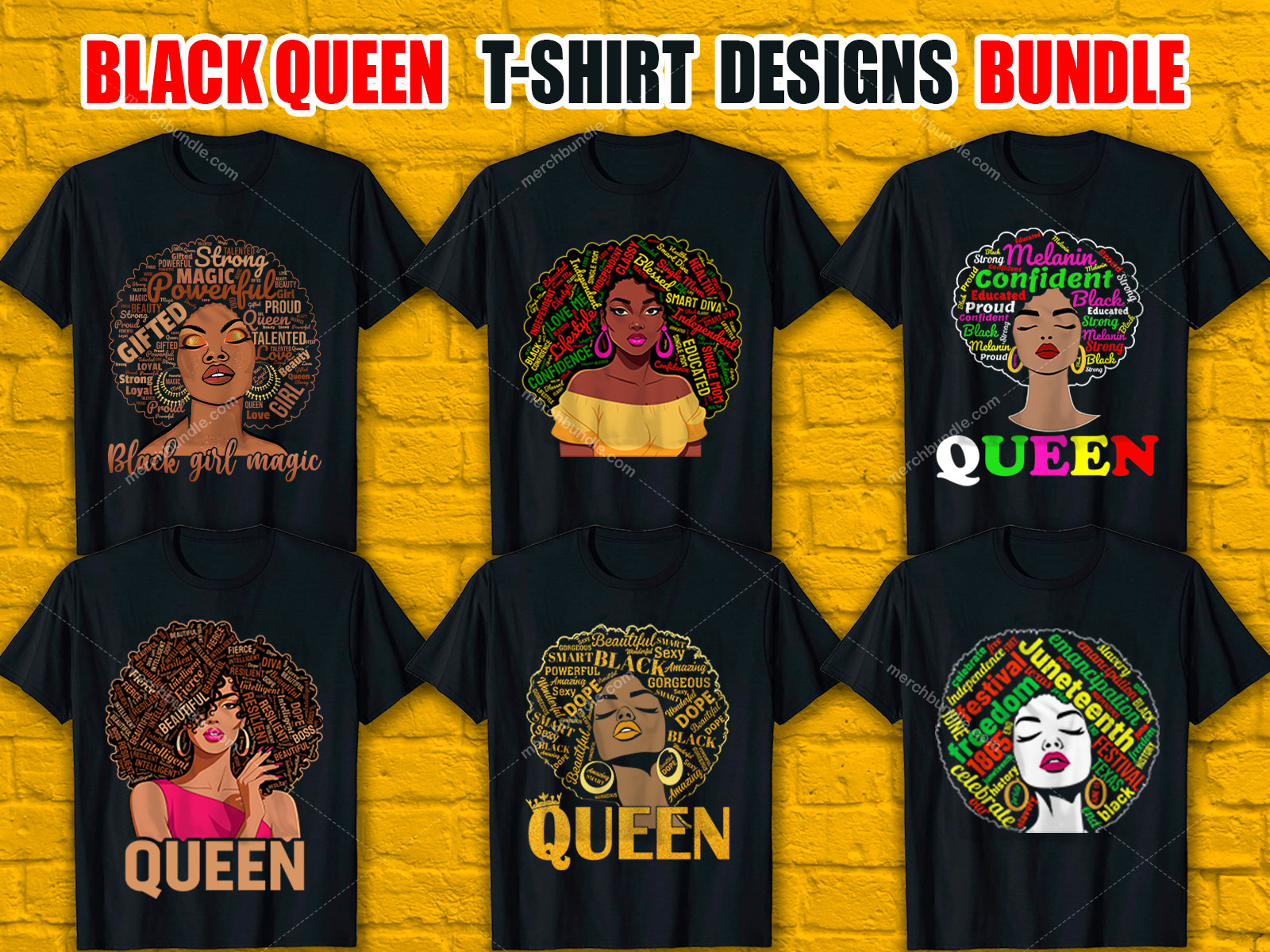 Black Queen T-Shirt Designs Bundle V.3