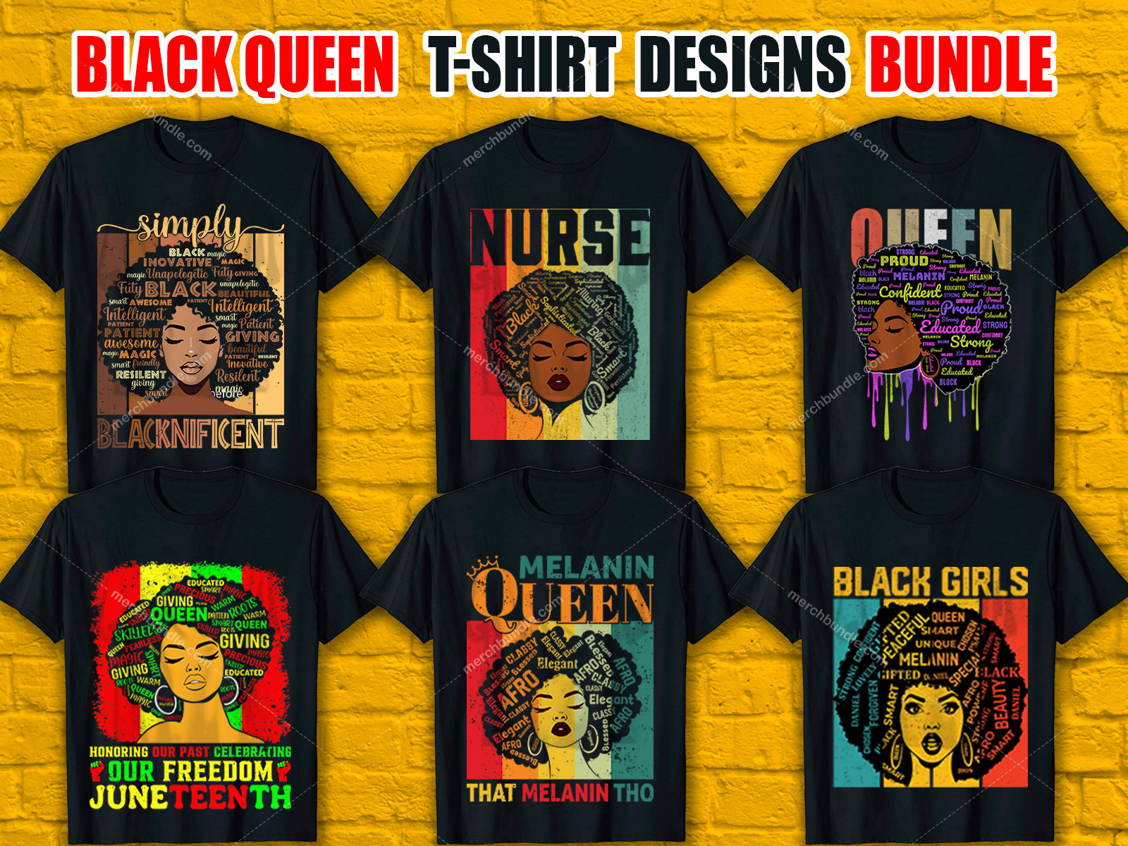 Black Queen T-Shirt Designs Bundle V.3