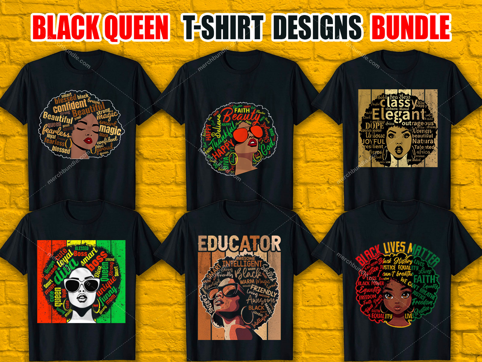 Black Queen T-Shirt Designs Bundle V.3