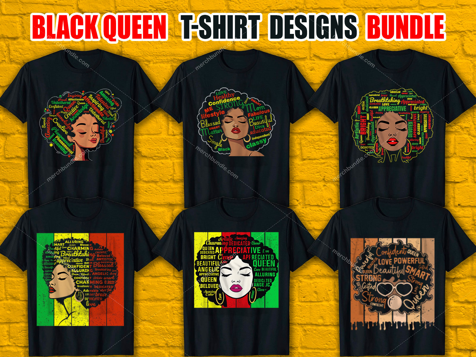 Black Queen T-Shirt Designs Bundle V.3