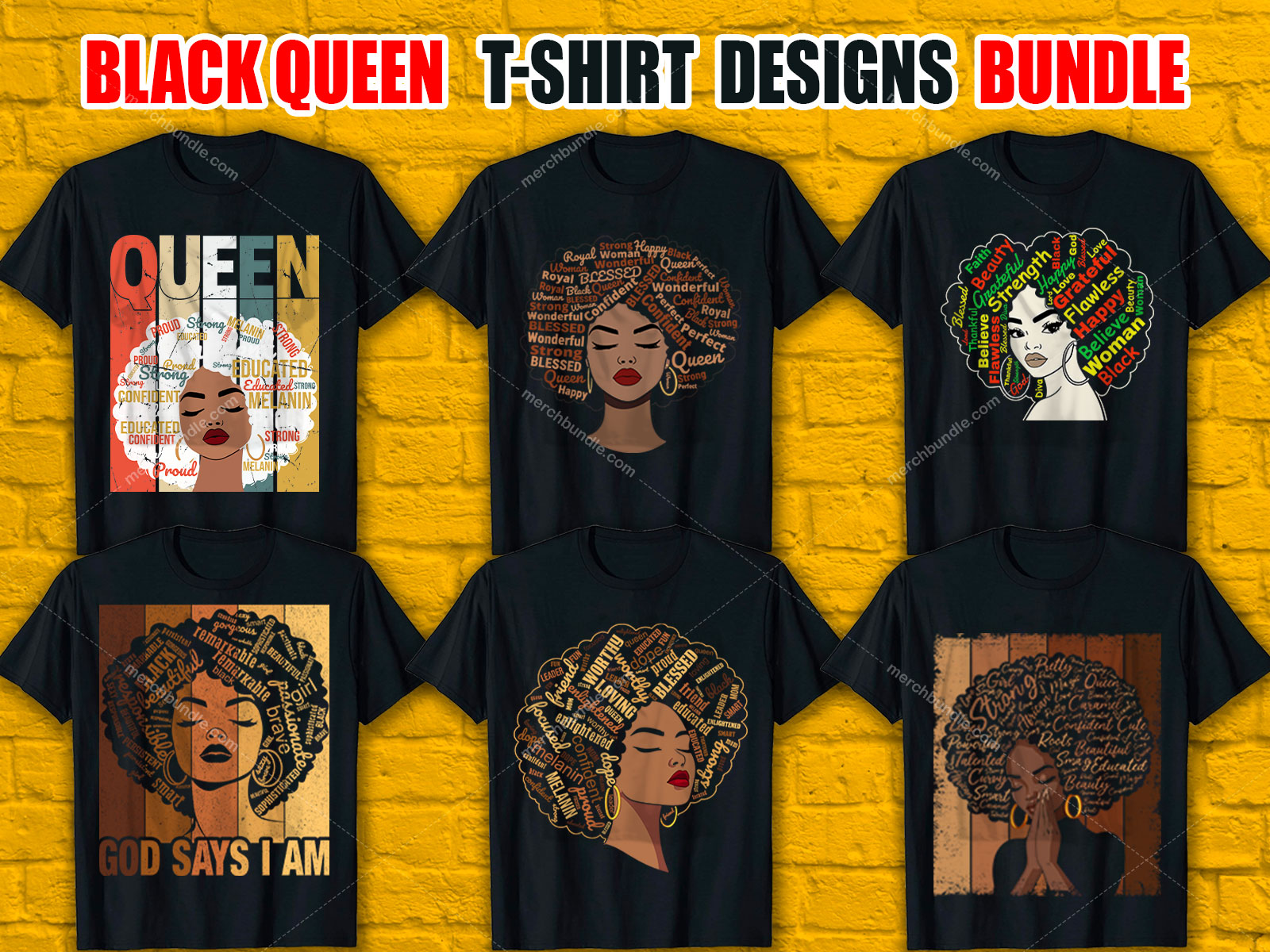 Black Queen T-Shirt Designs Bundle V.3