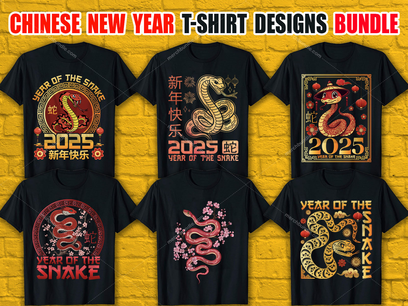 Chinese New Year T-Shirt Designs Bundle V.2