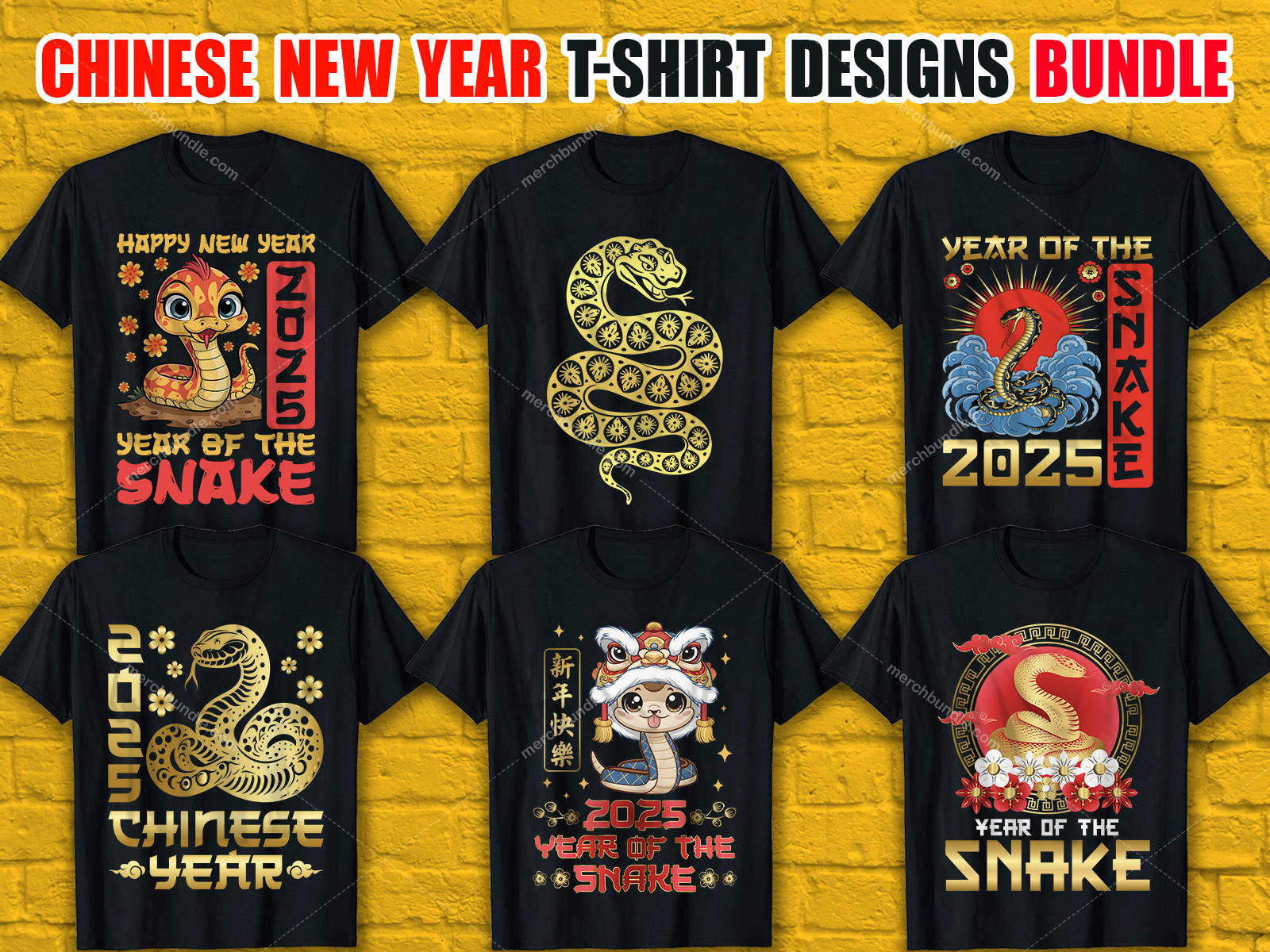 Chinese New Year T-Shirt Designs Bundle V.3