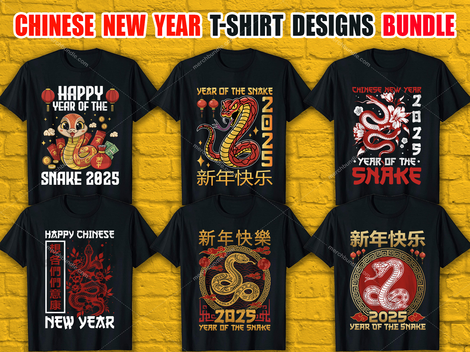 Chinese New Year T-Shirt Designs Bundle V.3