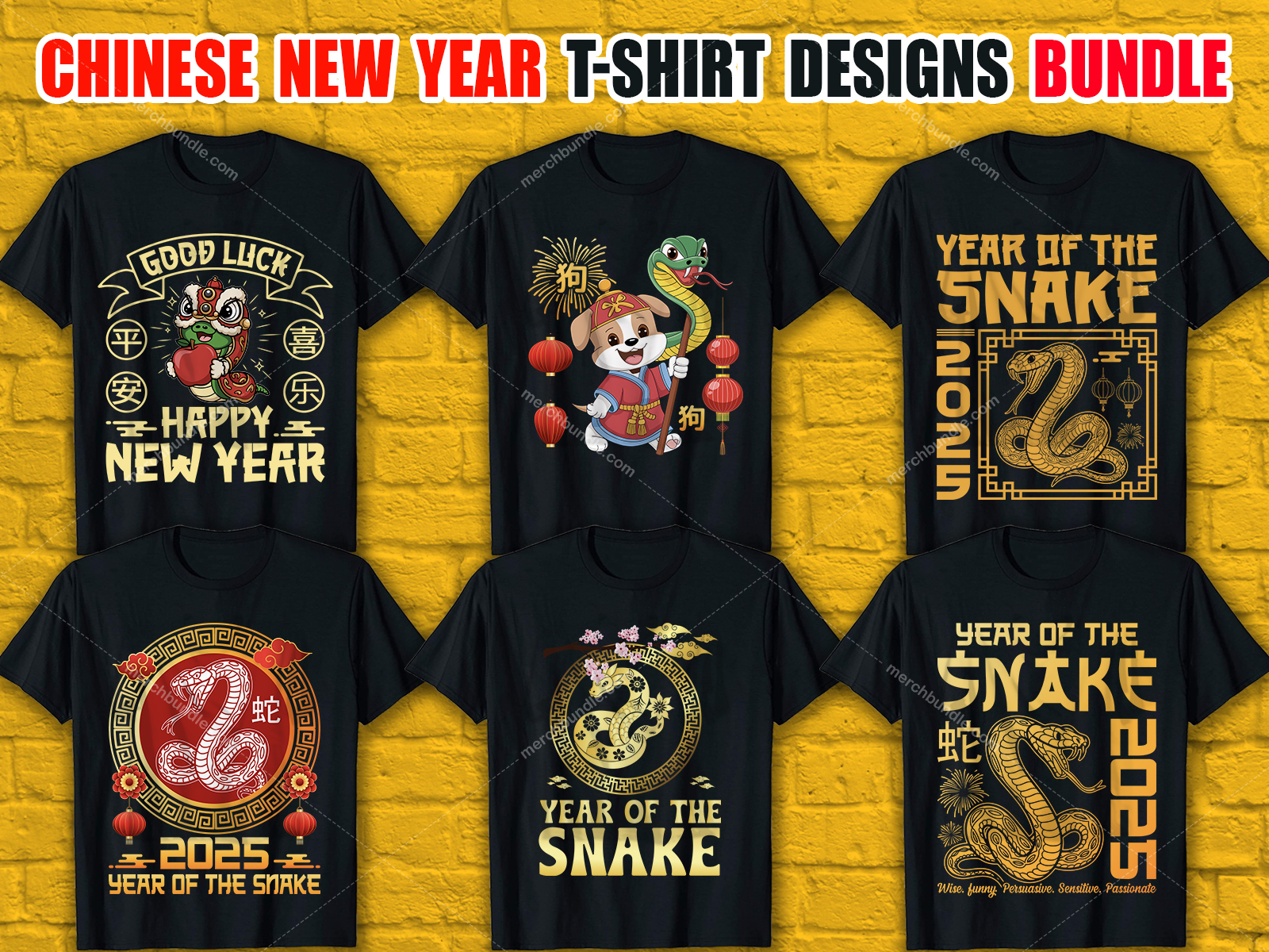 Chinese New Year T-Shirt Designs Bundle V.3