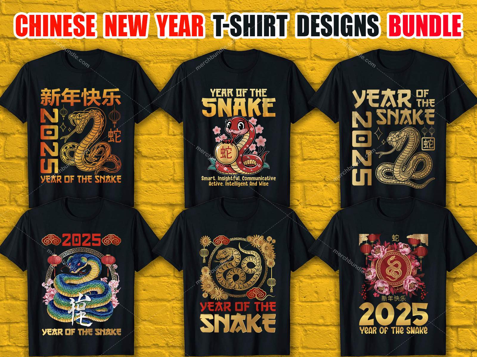 Chinese New Year T-Shirt Designs Bundle V.3