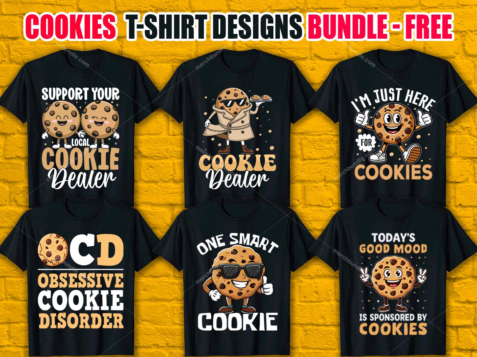 Cookies T-Shirt Designs Bundle V.1