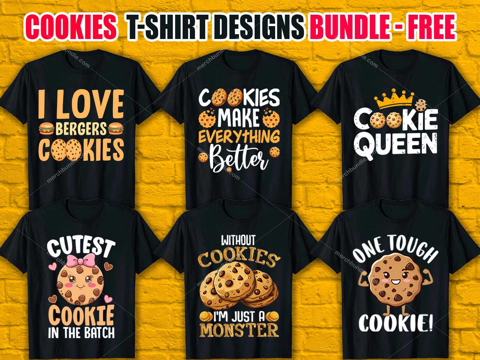 Cookies T-Shirt Designs Bundle V.1