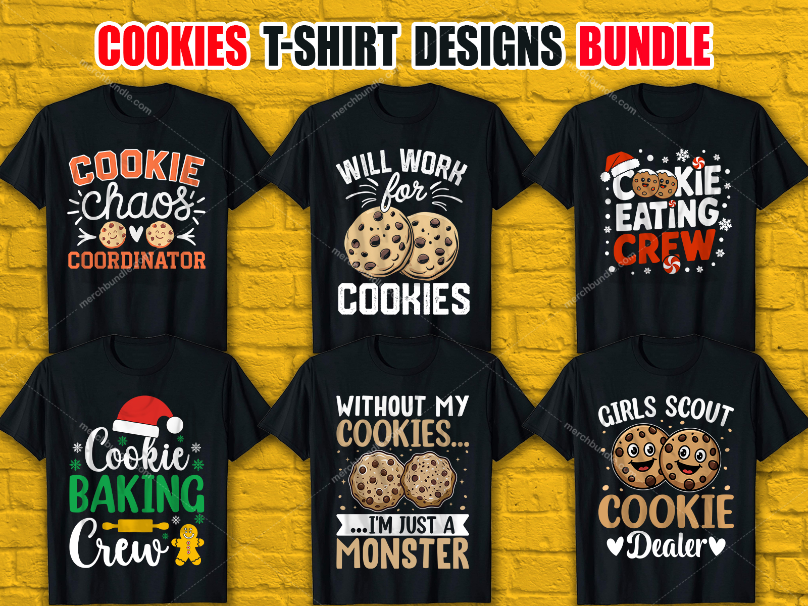 Cookies T-Shirt Designs Bundle V.1