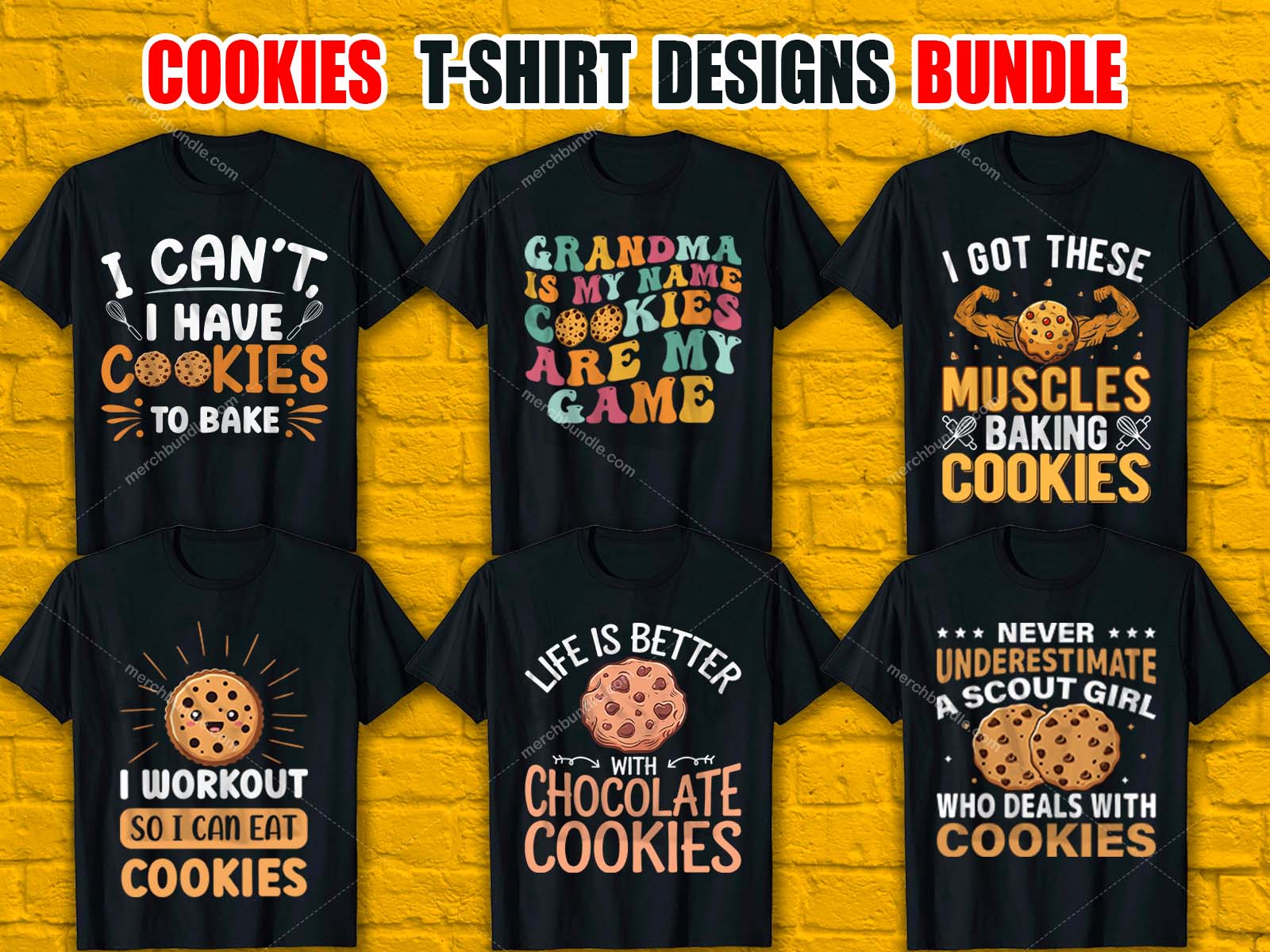 Cookies T-Shirt Designs Bundle V.2