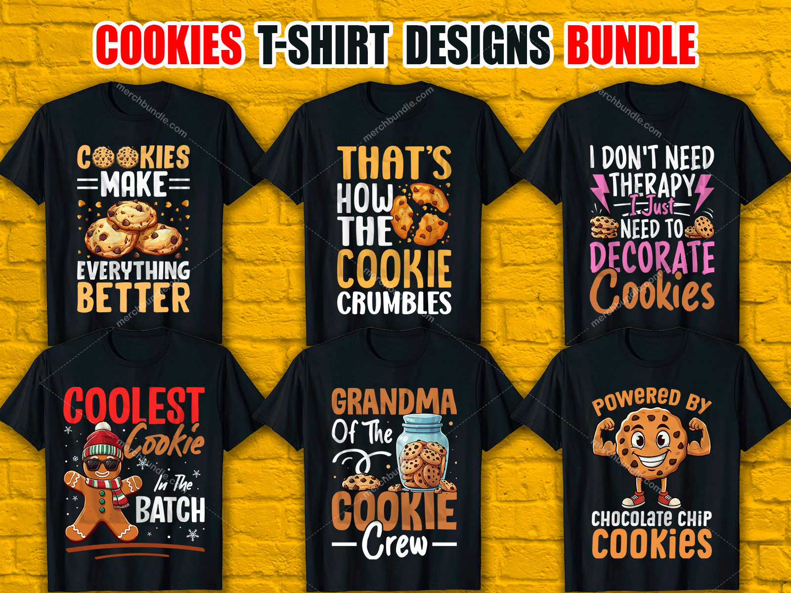 Cookies T-Shirt Designs Bundle V.2