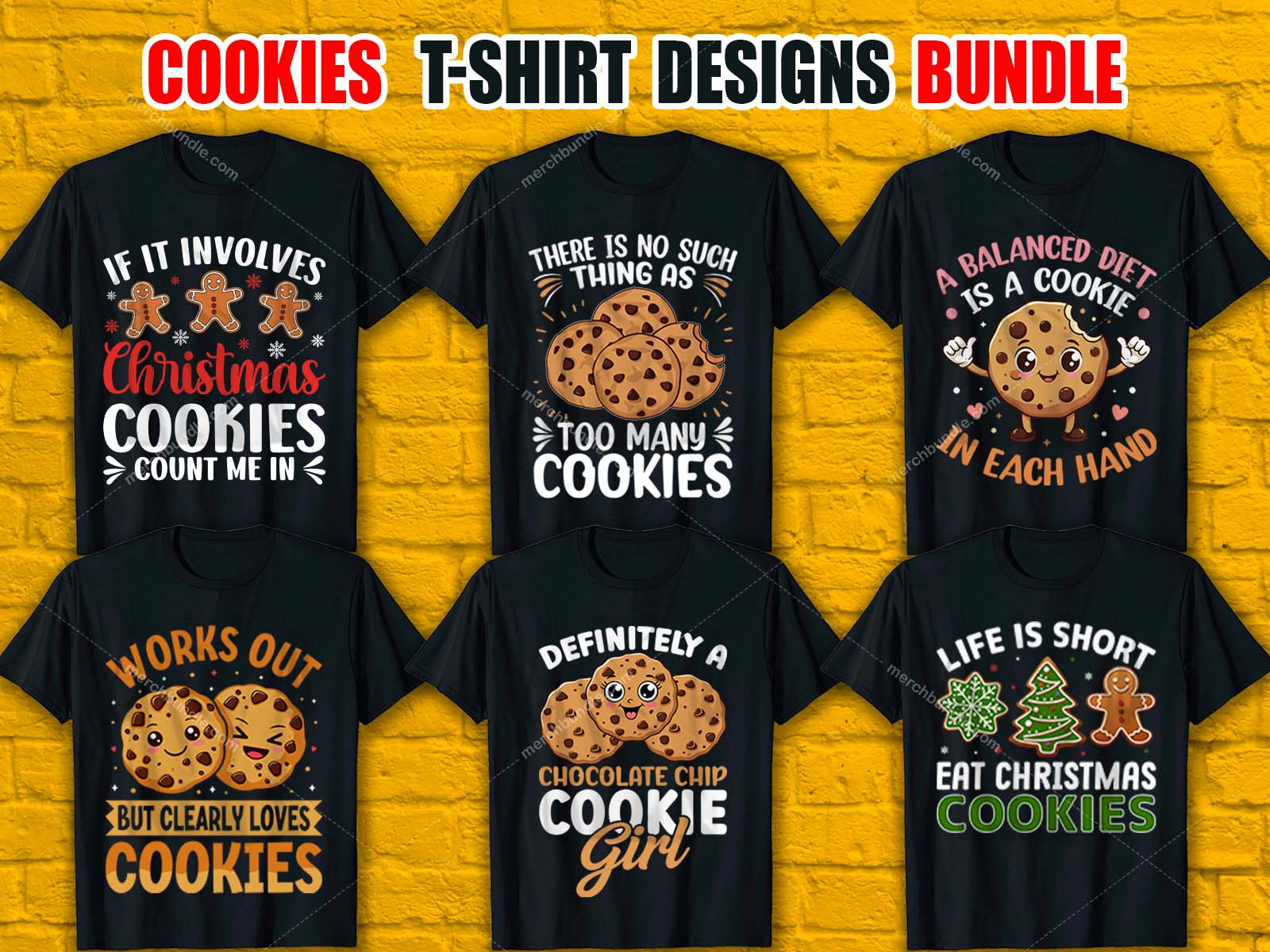 Cookies T-Shirt Designs Bundle V.2