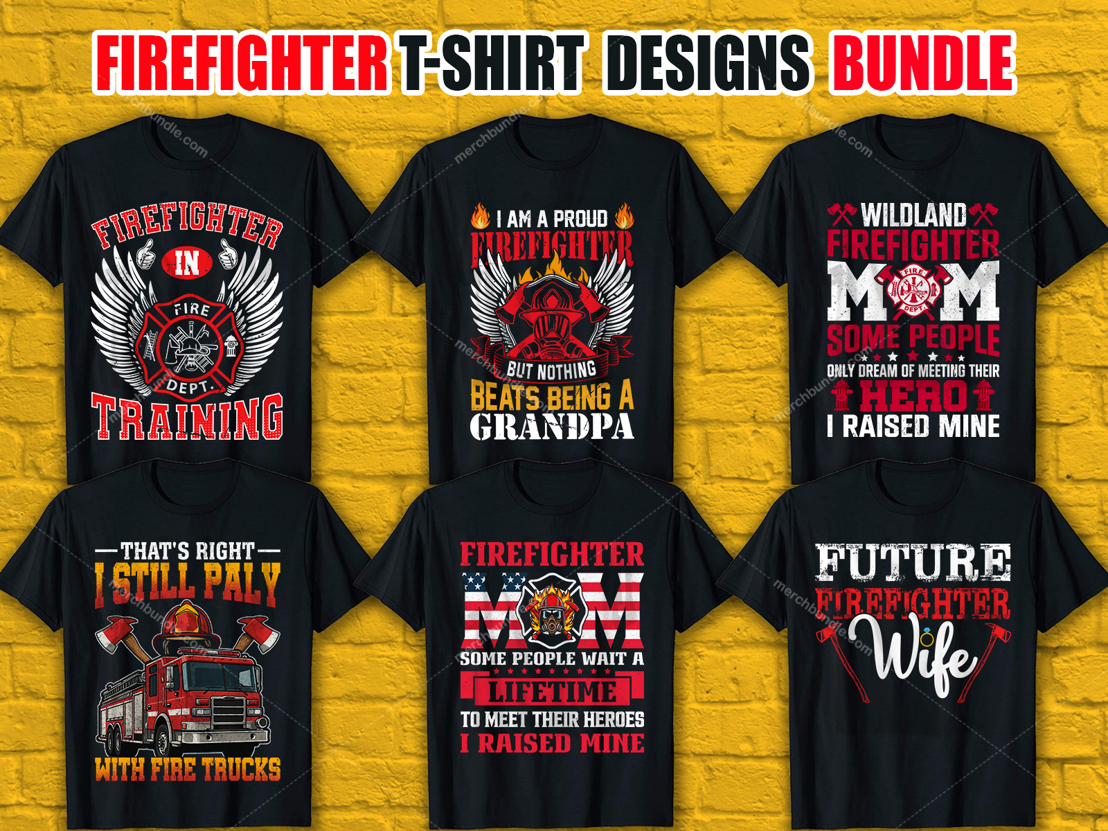 Firefighter T-Shirt Designs Bundle V.1