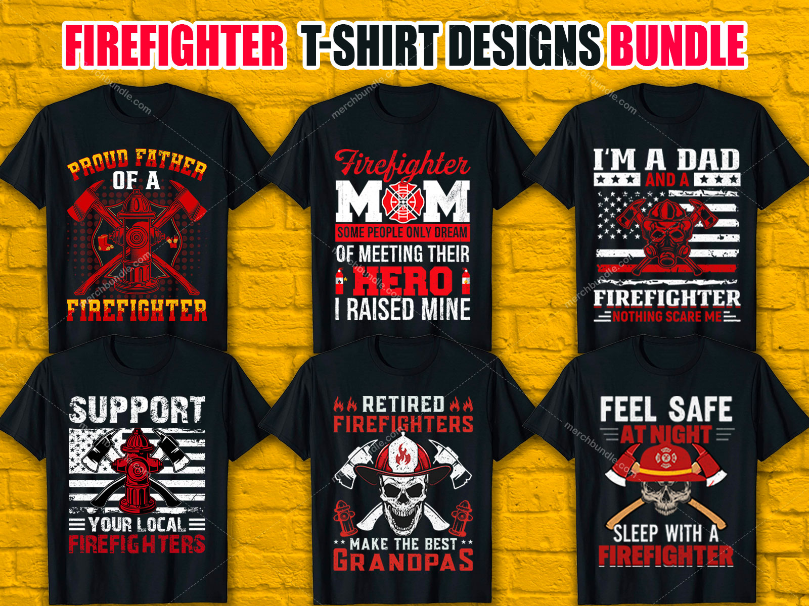 Firefighter T-Shirt Designs Bundle V.2