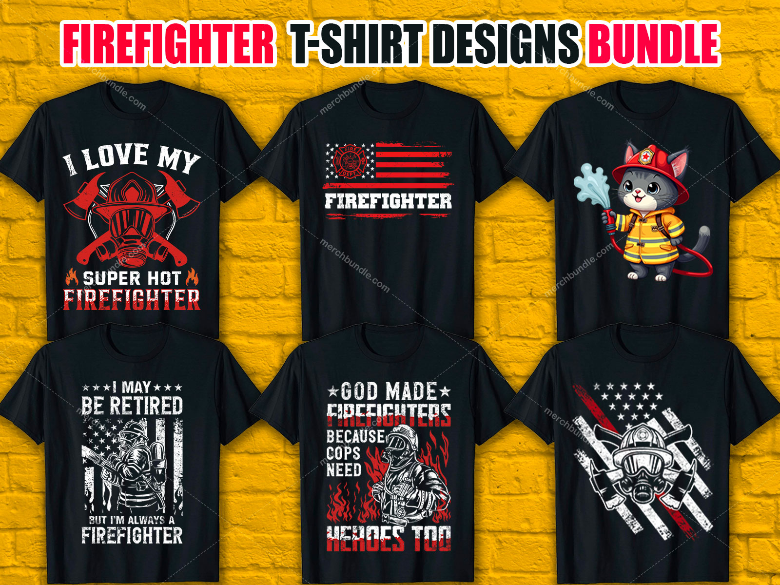 Firefighter T-Shirt Designs Bundle V.2