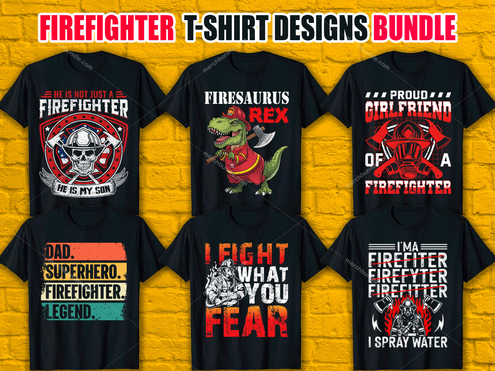 Firefighter T-Shirt Designs Bundle V.2