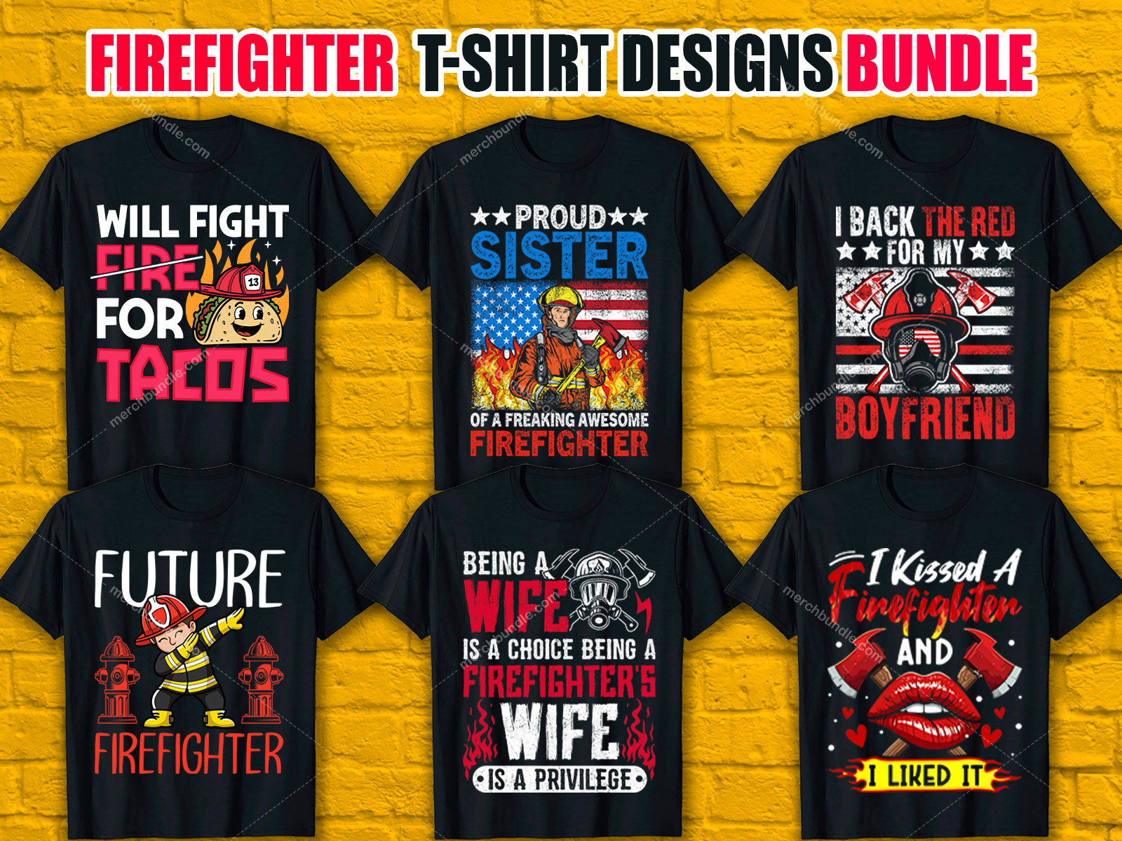 Firefighter T-Shirt Designs Bundle V.2