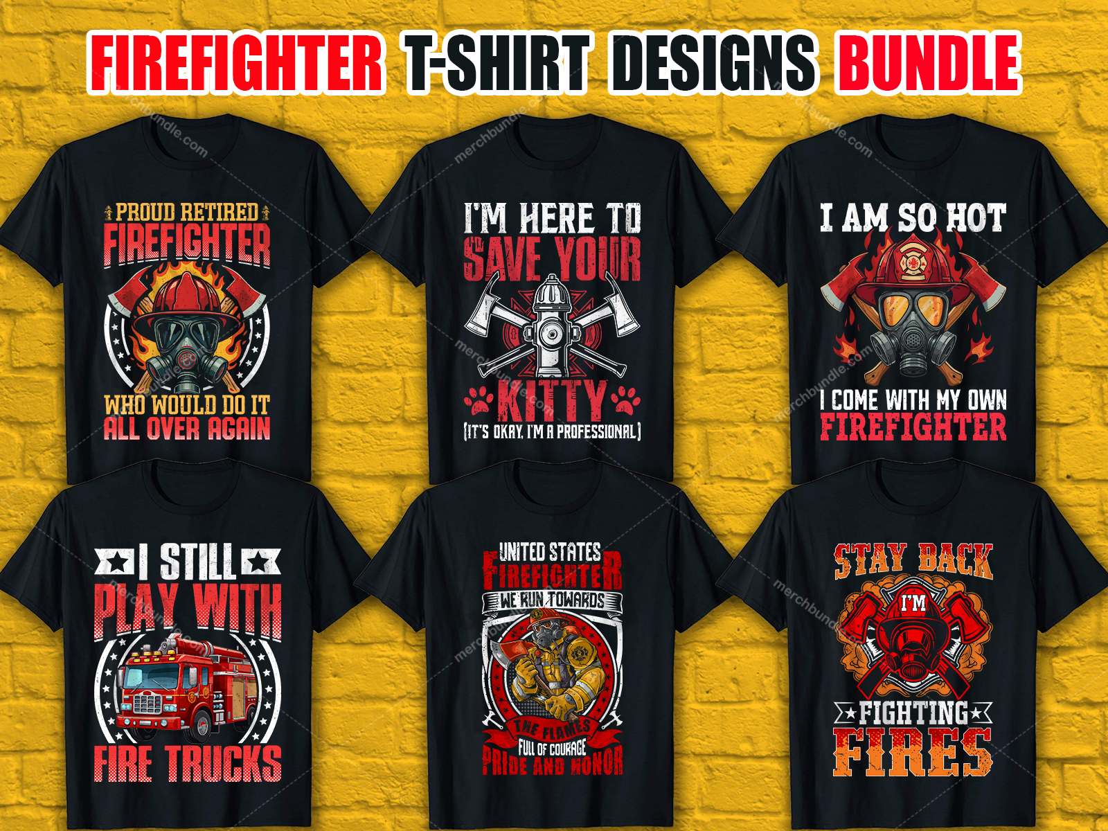 Firefighter T-Shirt Designs Bundle V.3