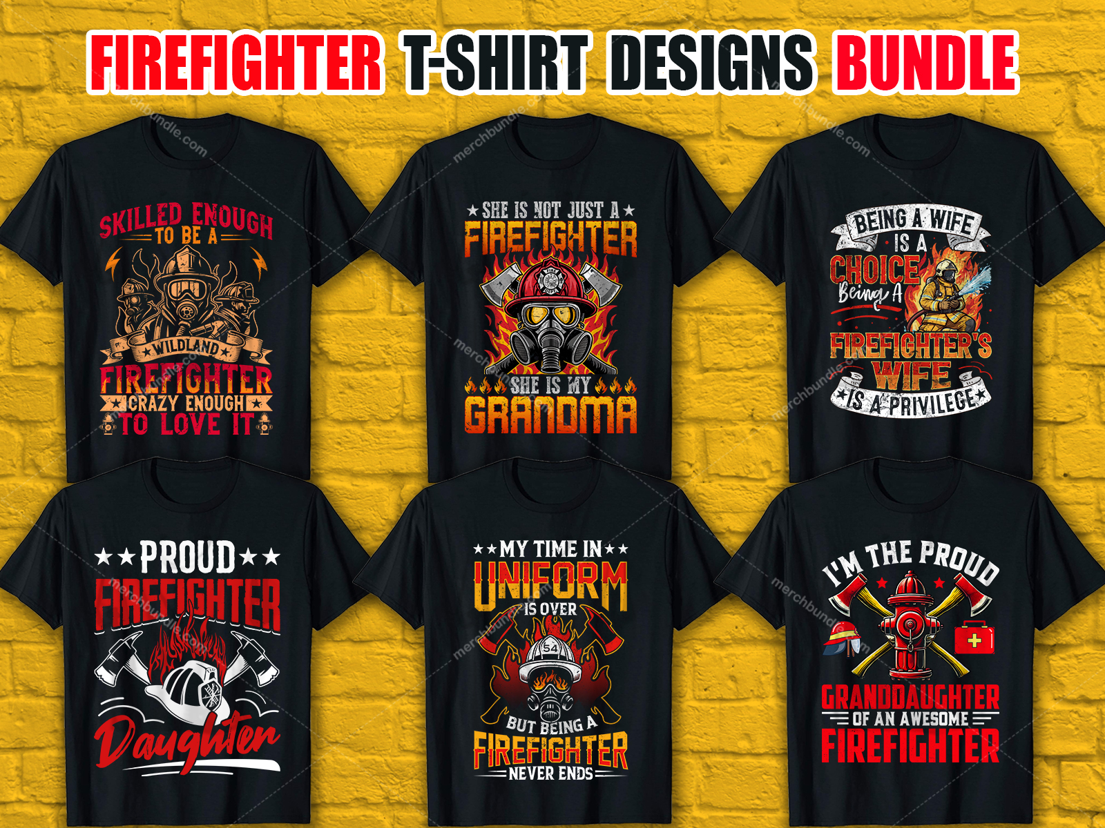 Firefighter T-Shirt Designs Bundle V.3