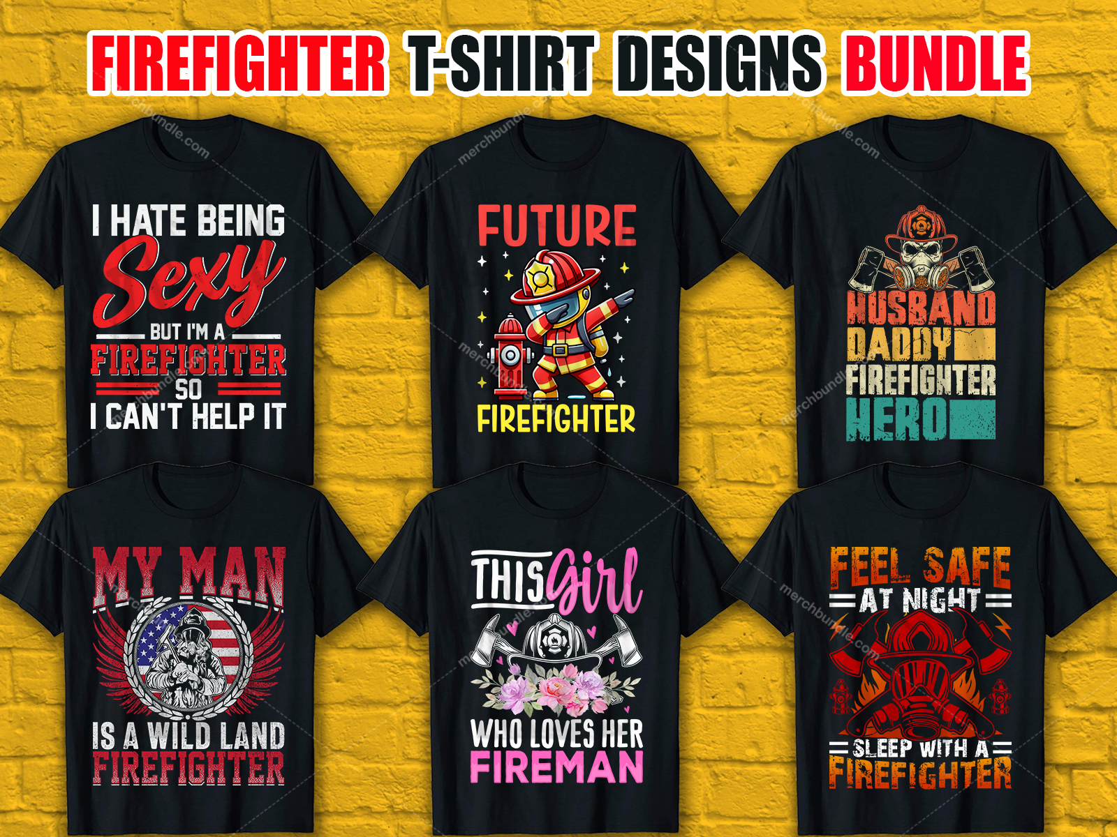 Firefighter T-Shirt Designs Bundle V.3