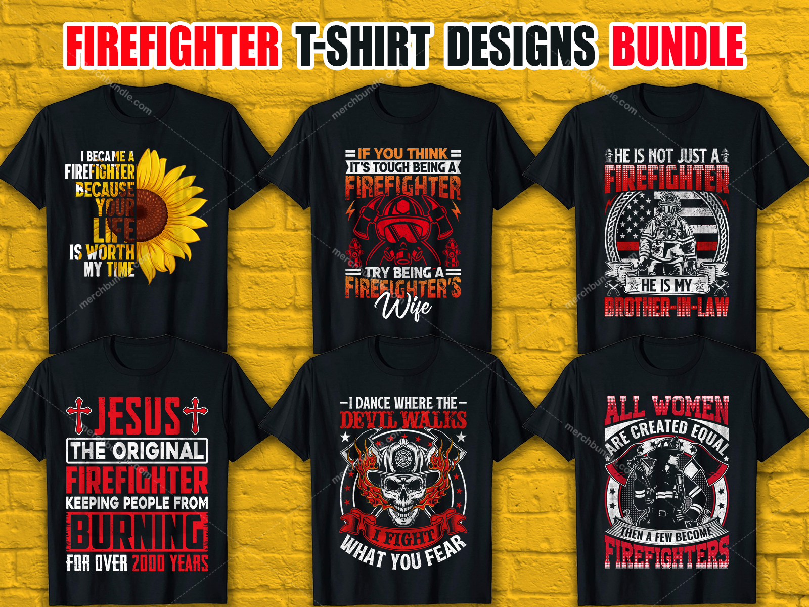 Firefighter T-Shirt Designs Bundle V.3