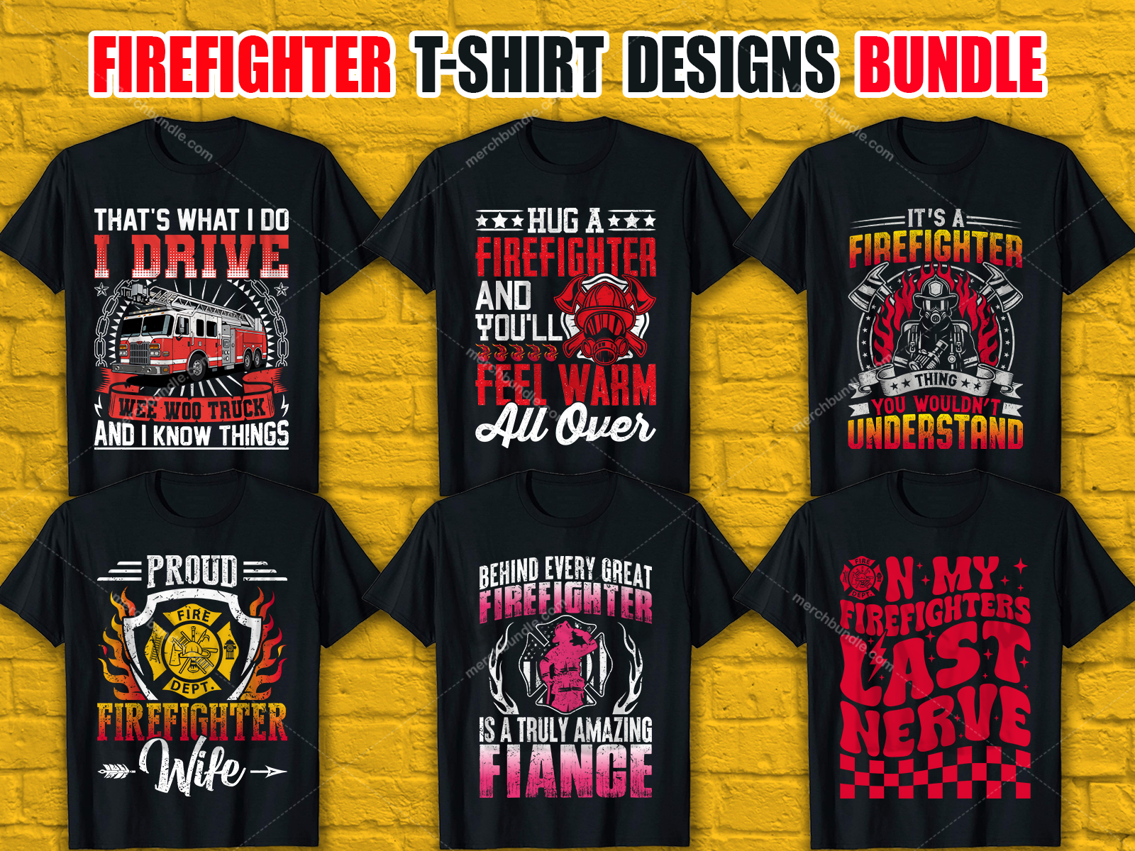 Firefighter T-Shirt Designs Bundle V.3