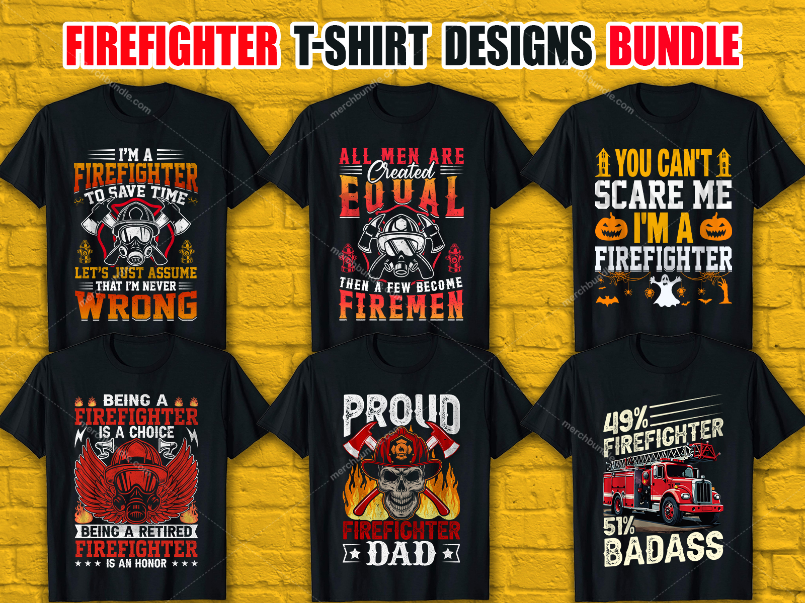 Firefighter T-Shirt Designs Bundle V.3