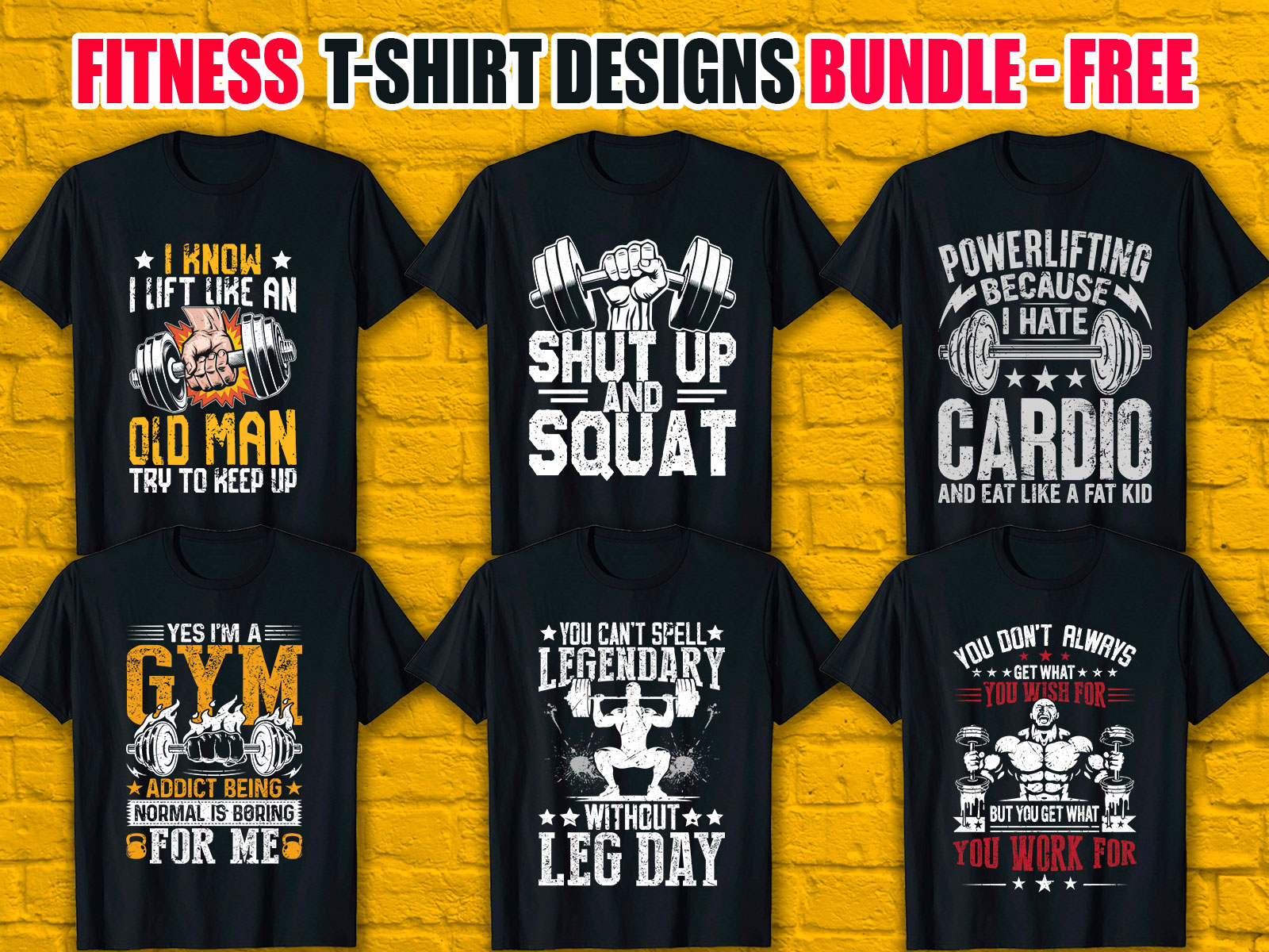 Fitness T-Shirt Designs Bundle V.1