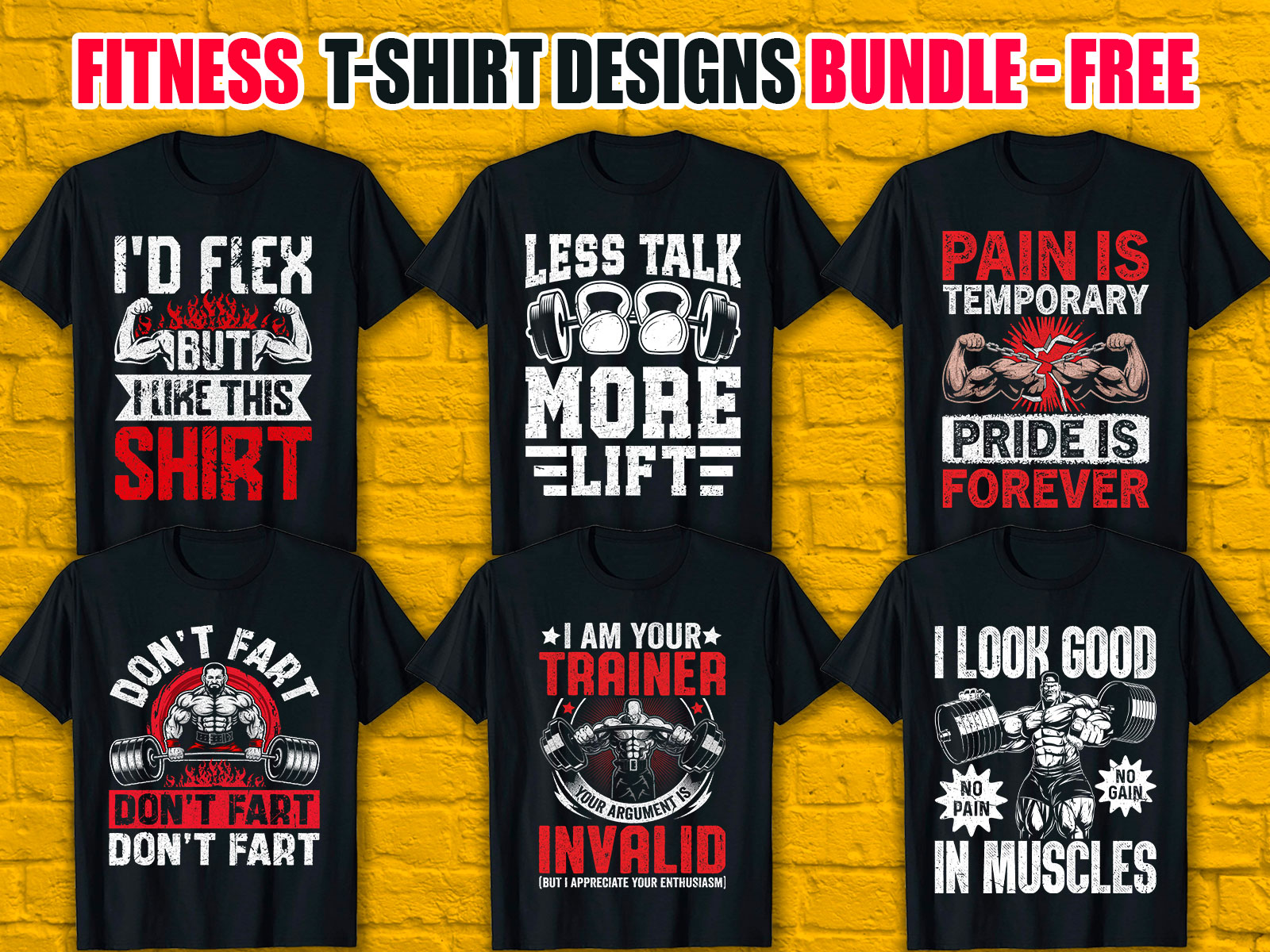 Fitness T-Shirt Designs Bundle V.1