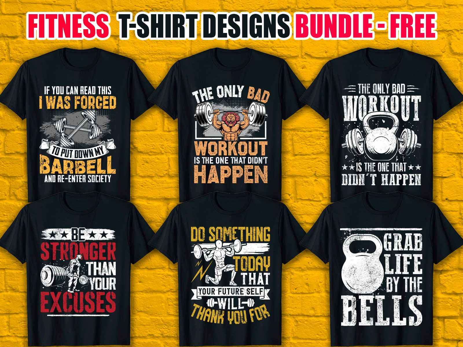 Fitness T-Shirt Designs Bundle V.2