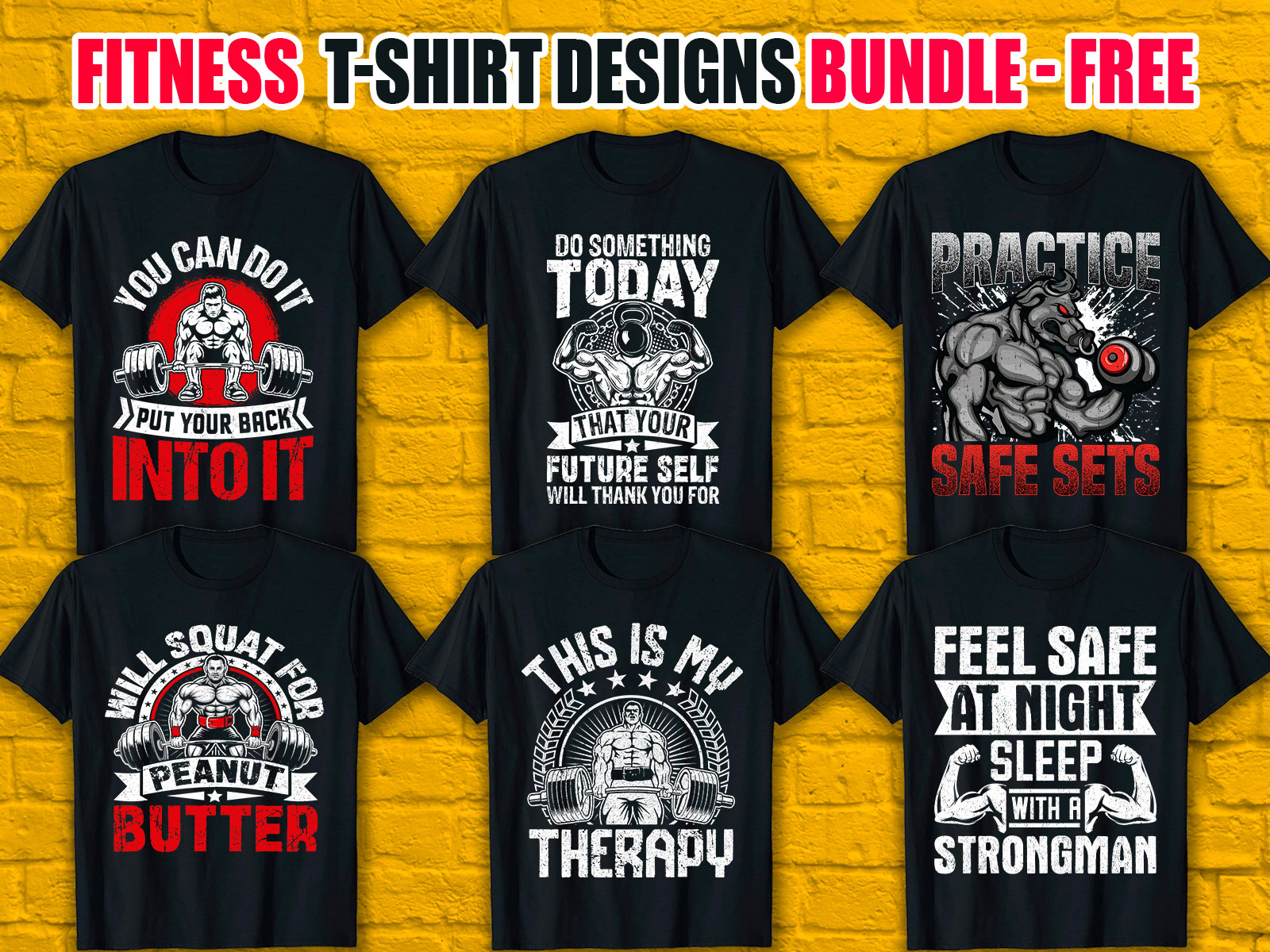 Fitness T-Shirt Designs Bundle V.2