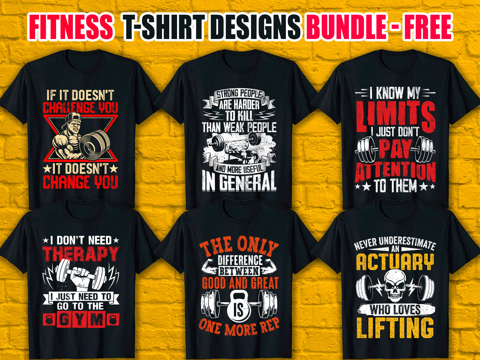 Fitness T-Shirt Designs Bundle V.2