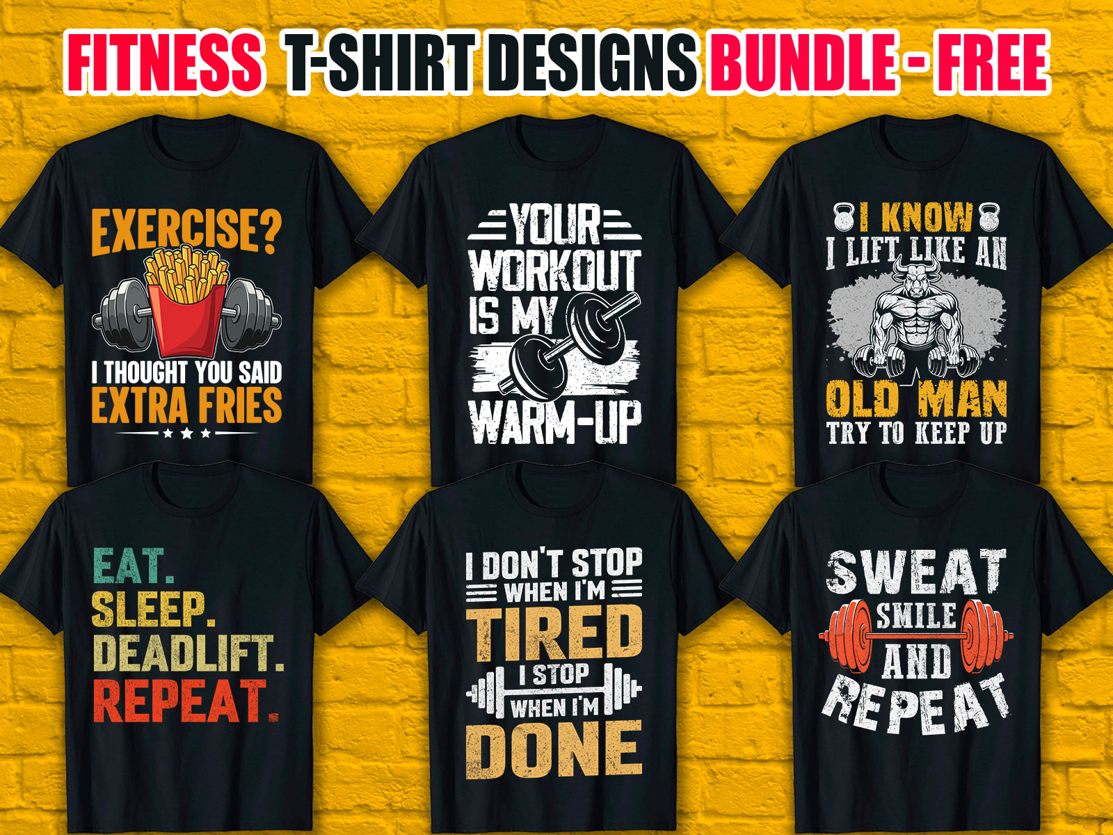 Fitness T-Shirt Designs Bundle V.2