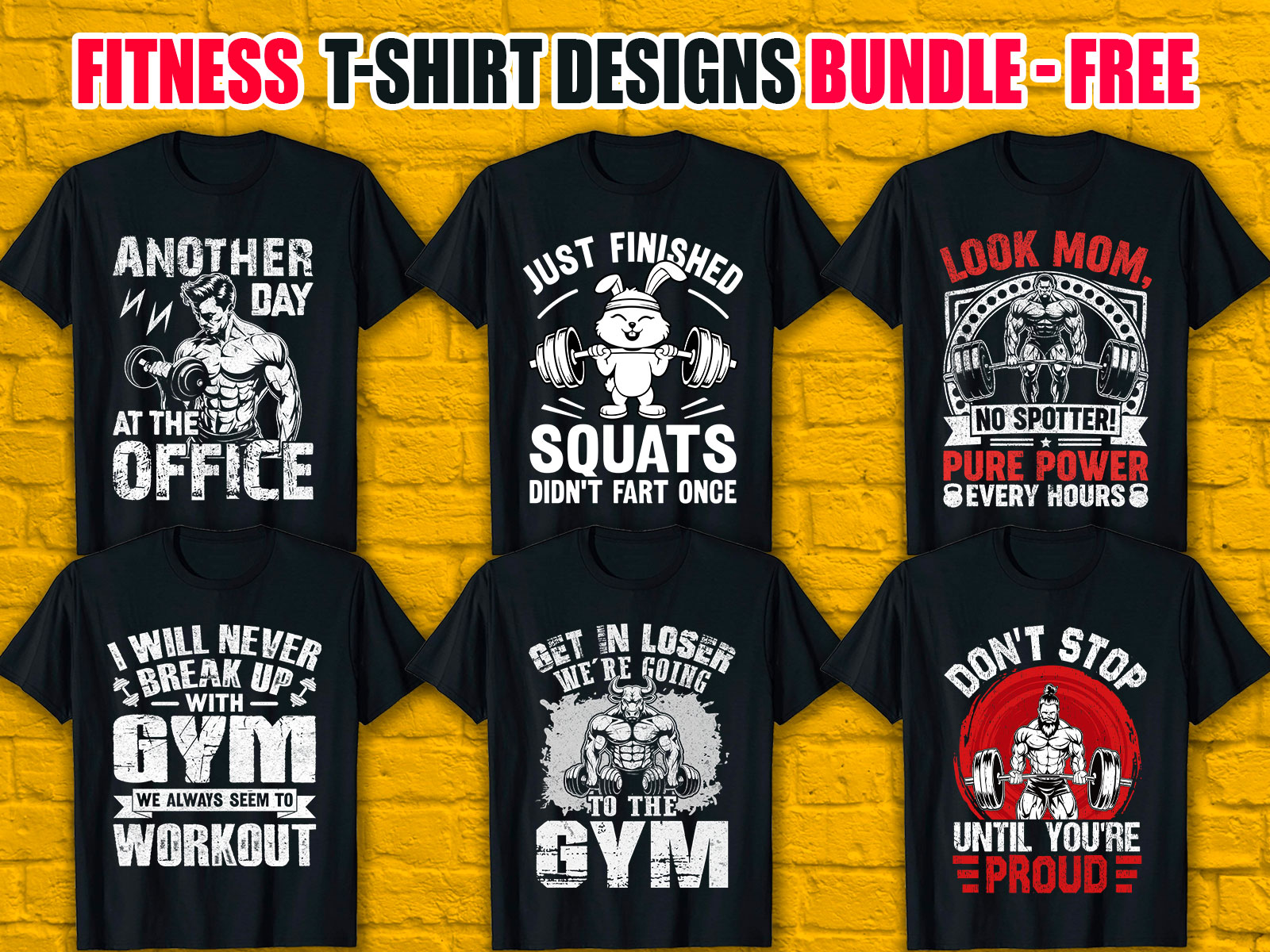 Fitness T-Shirt Designs Bundle V.2