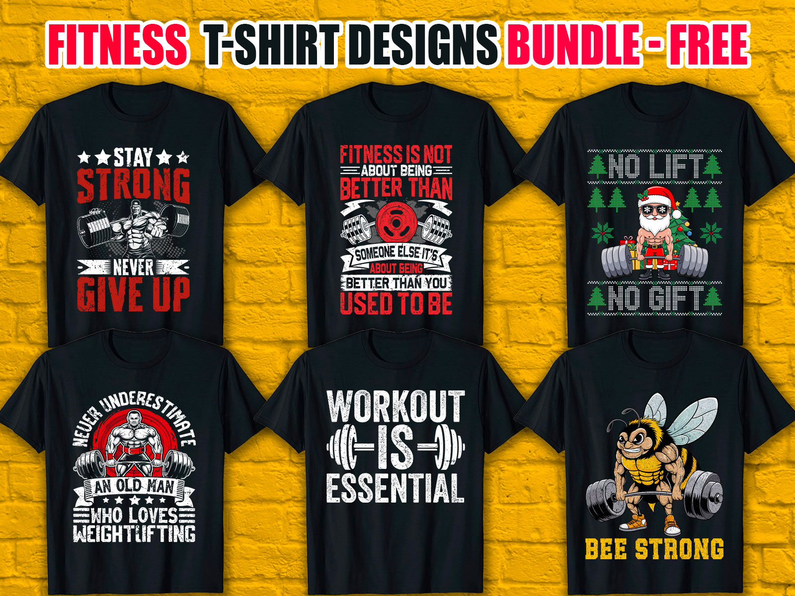 Fitness T-Shirt Designs Bundle V.3