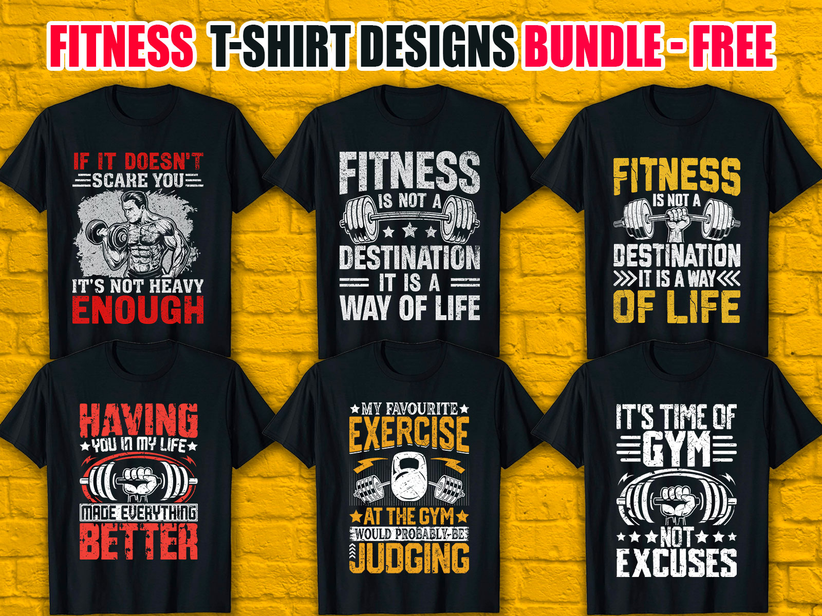 Fitness T-Shirt Designs Bundle V.3